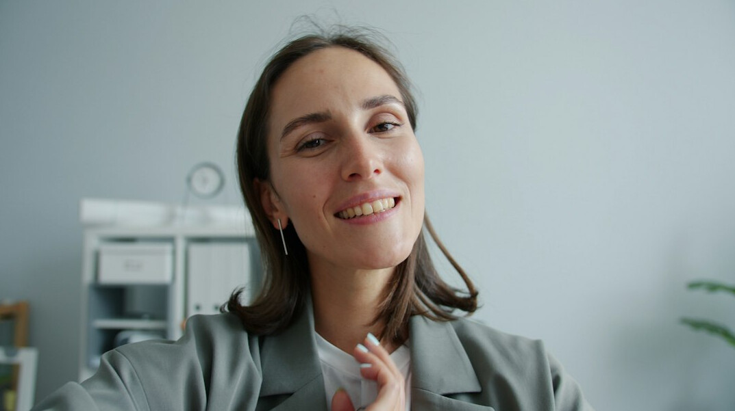 business professional speaking confidently