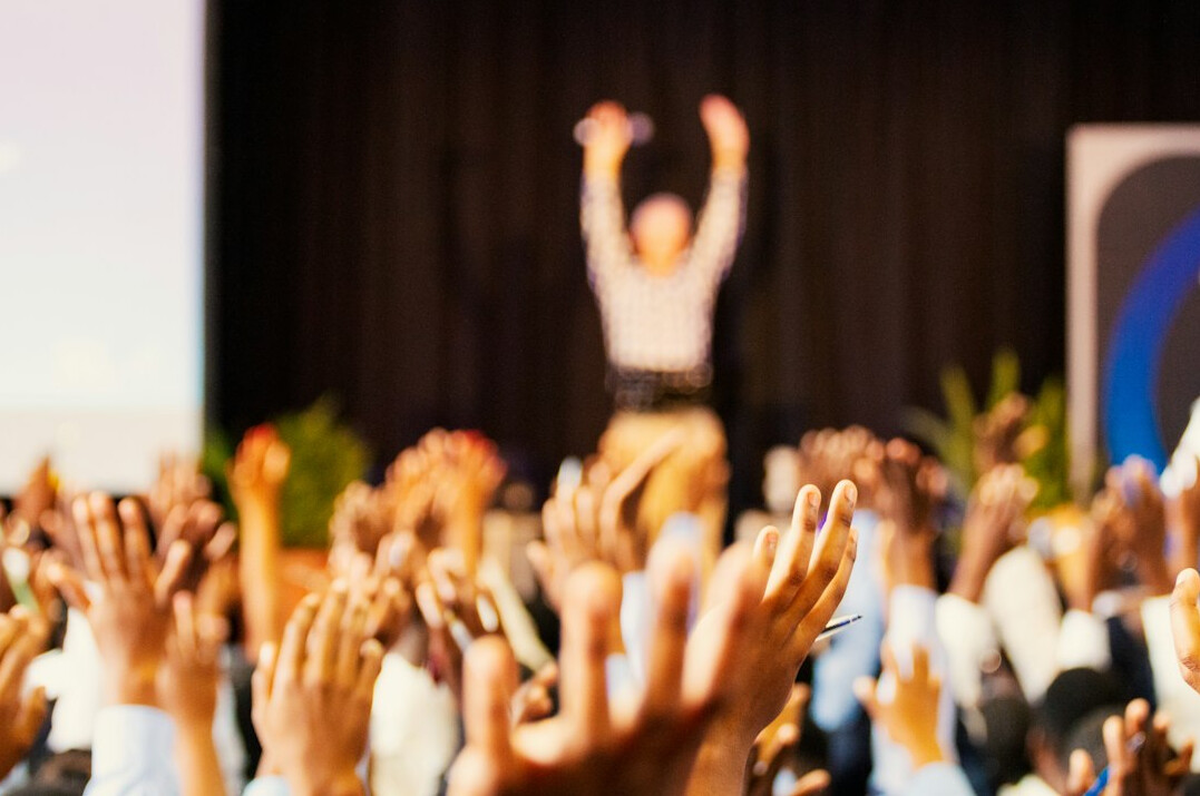 person giving speech